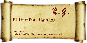 Milhoffer György névjegykártya