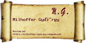 Milhoffer György névjegykártya