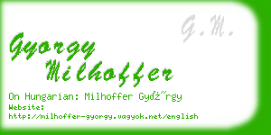 gyorgy milhoffer business card